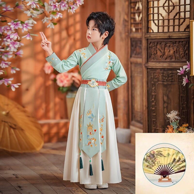 Bộ Đồ Hán Phục Phong Cách Trung Hoa Cho Bé Trai
