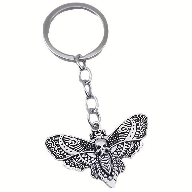 Gothic death moth Móc Khóa Xe Hơi / Túi Xách / Móc Khóa Hình Đầu Lâu / Cánh Bướm Phong Cách gothic Quà Tặng Bán Sỉ Cho Khách Sạn
