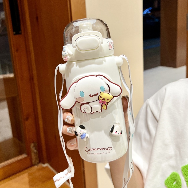 Backpack Bear SANRIO Bình Nước Giữ Nhiệt 600ml Bằng Thép Không Gỉ 316 Họa Tiết Hoạt Hình Dễ Thương