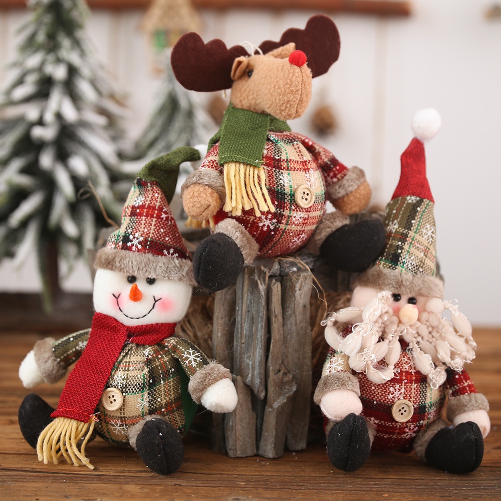 Dễ Thương Búp Bê Vải Hình Ông Già Noel / Người Tuyết / Gấu Bông Đang Nhảy Múa Trang Trí Cây Thông Giáng Sinh / Năm Mới