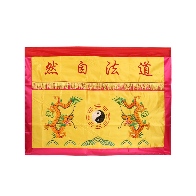 Khăn Trải Bàn Thêu Hình Rồng Phượng Hoàng Tự Nhiên Dùng Trang Trí