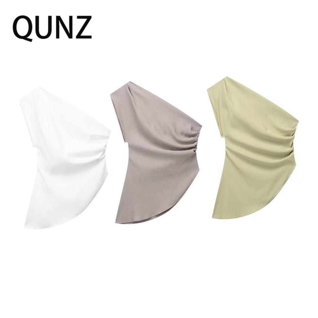 Áo Gấp Bất Đối Xứng Thời Trang Giải Trí qunz 6048