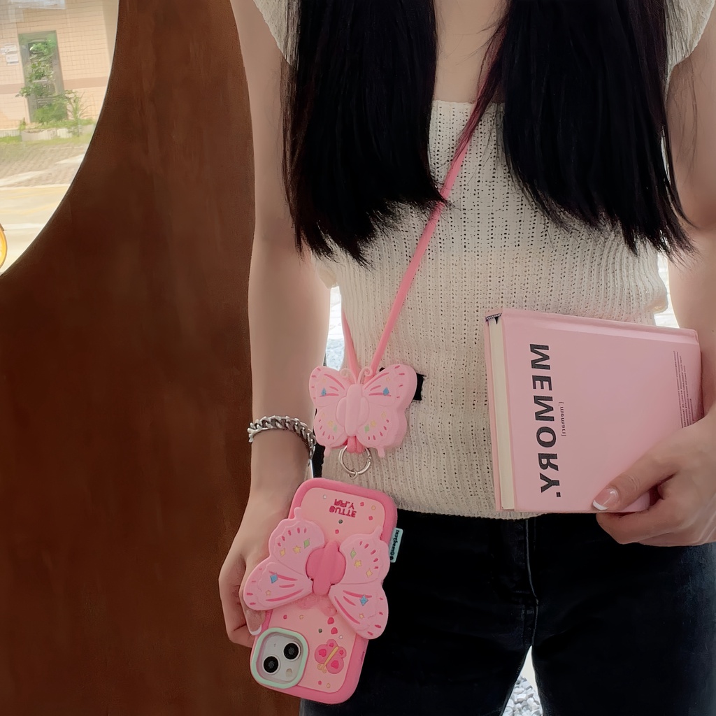 Ốp Điện Thoại silicone Mềm Hình Cánh Bướm Màu Hồng Cho iphone 15 / 15 pro max 11 / 12 / iphone13 / 14 pro max xsmax xr