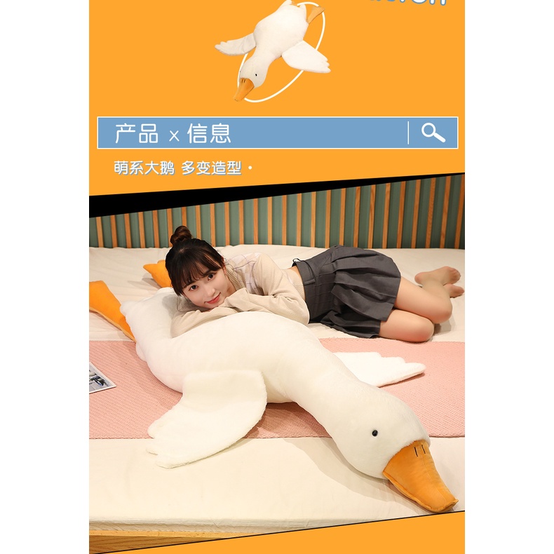 Búp Bê Thiên Nga Trắng Cỡ Lớn Ngủ Trưa Nhồi Bông Làm Quà Tặng dehc