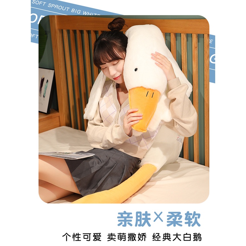 Búp Bê Thiên Nga Trắng Cỡ Lớn Ngủ Trưa Nhồi Bông Làm Quà Tặng dehc