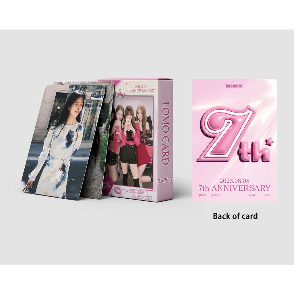 Blackpink 7th Anniversary JENNIE LISA JISOO ROSÉ BST Hyde Park Photocard Lomo Card 55pcs/box