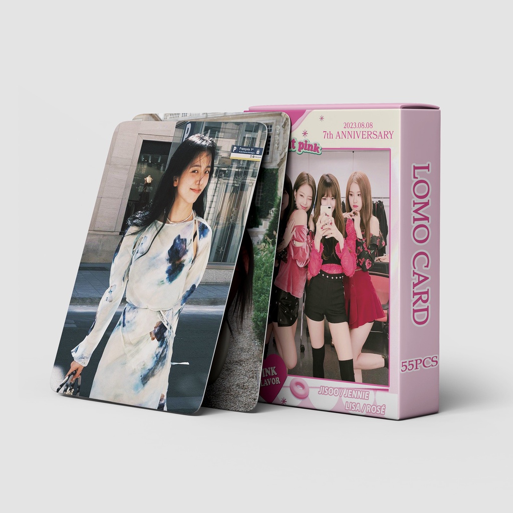 Blackpink 7th Anniversary JENNIE LISA JISOO ROSÉ BST Hyde Park Photocard Lomo Card 55pcs/box