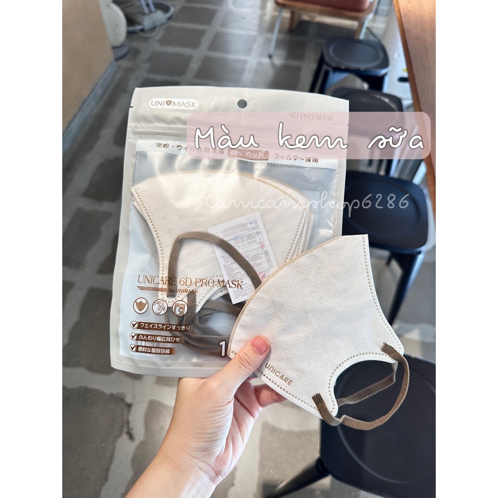6D UNICARE Pro Mask - Thùng 50 chiếc Khẩu trang kháng khuẩn không đau tai, mềm mại, hottrend, thời trang