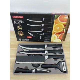 Bộ dao nhà bếp 6 món gợn sóng cao cấp