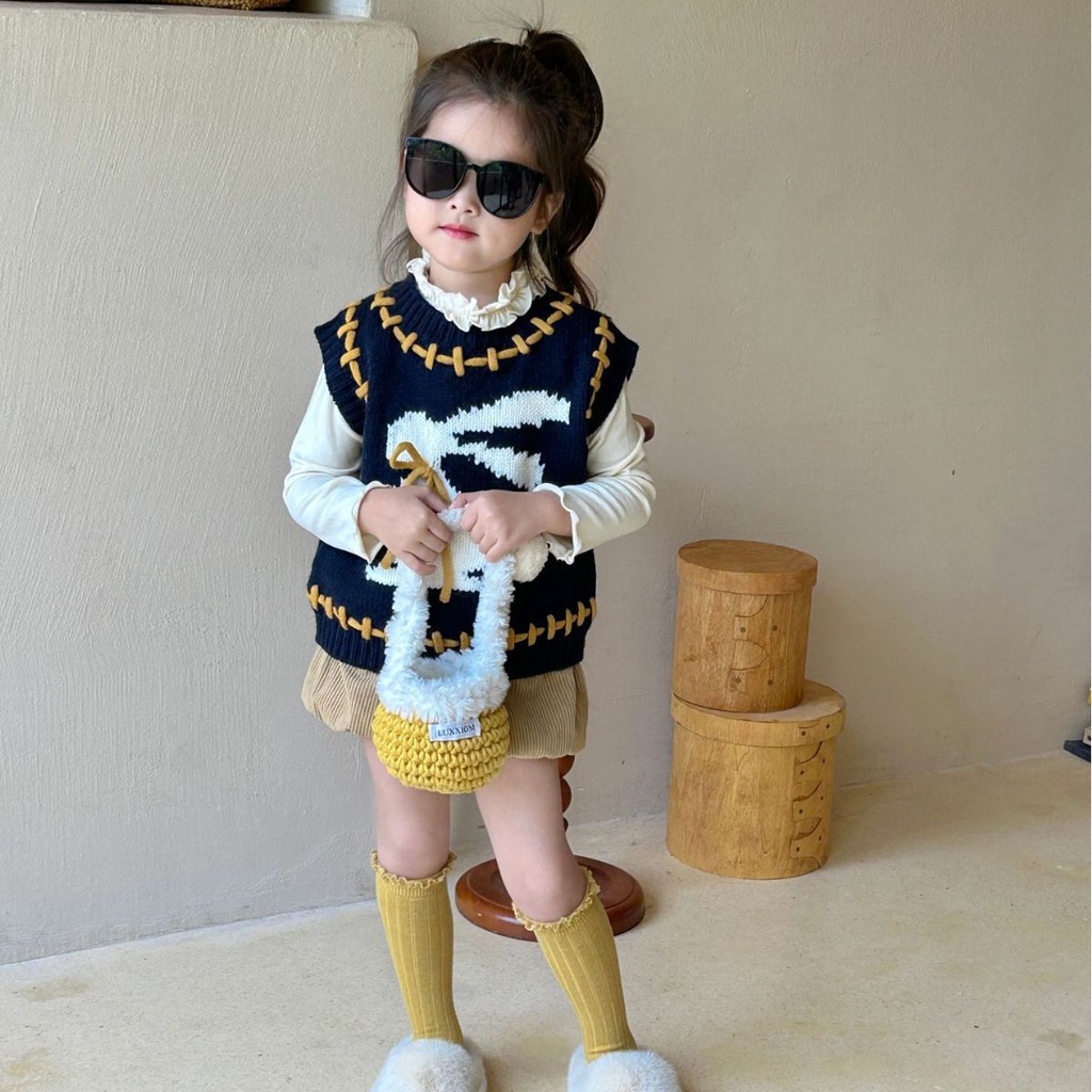 Set 3 Chi Tiết  Dệt Kim Hình Thỏ Dễ Thương Cho Bé Gái 2023