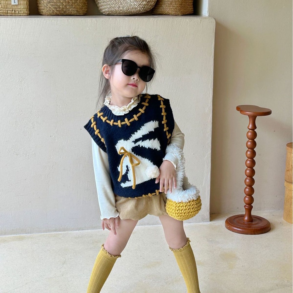 Set 3 Chi Tiết  Dệt Kim Hình Thỏ Dễ Thương Cho Bé Gái 2023