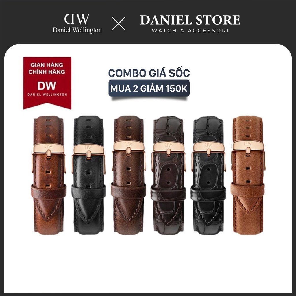 Dây Đồng Hồ Da Nam Nữ Khóa Vàng & Bạc Đủ Size DW Chính Hãng - Daniel Store .