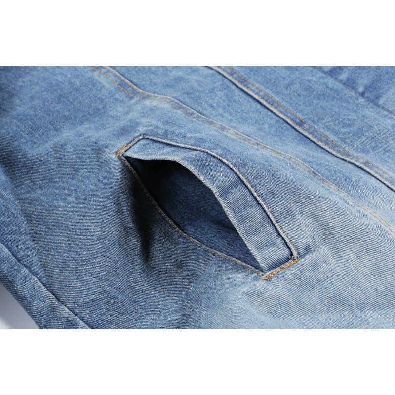 ❤️❤️Sn sàng & sn sàng❤️❤️ Balenciaga Áo Khoác jeans Dài Tay Thêu Hình Cá Tính Cho Nam Nữ