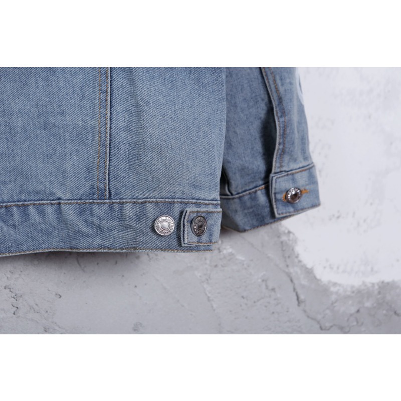 ❤️❤️Sn sàng & sn sàng❤️❤️ Balenciaga Áo Khoác jeans Dài Tay Thêu Hình Cá Tính Cho Nam Nữ