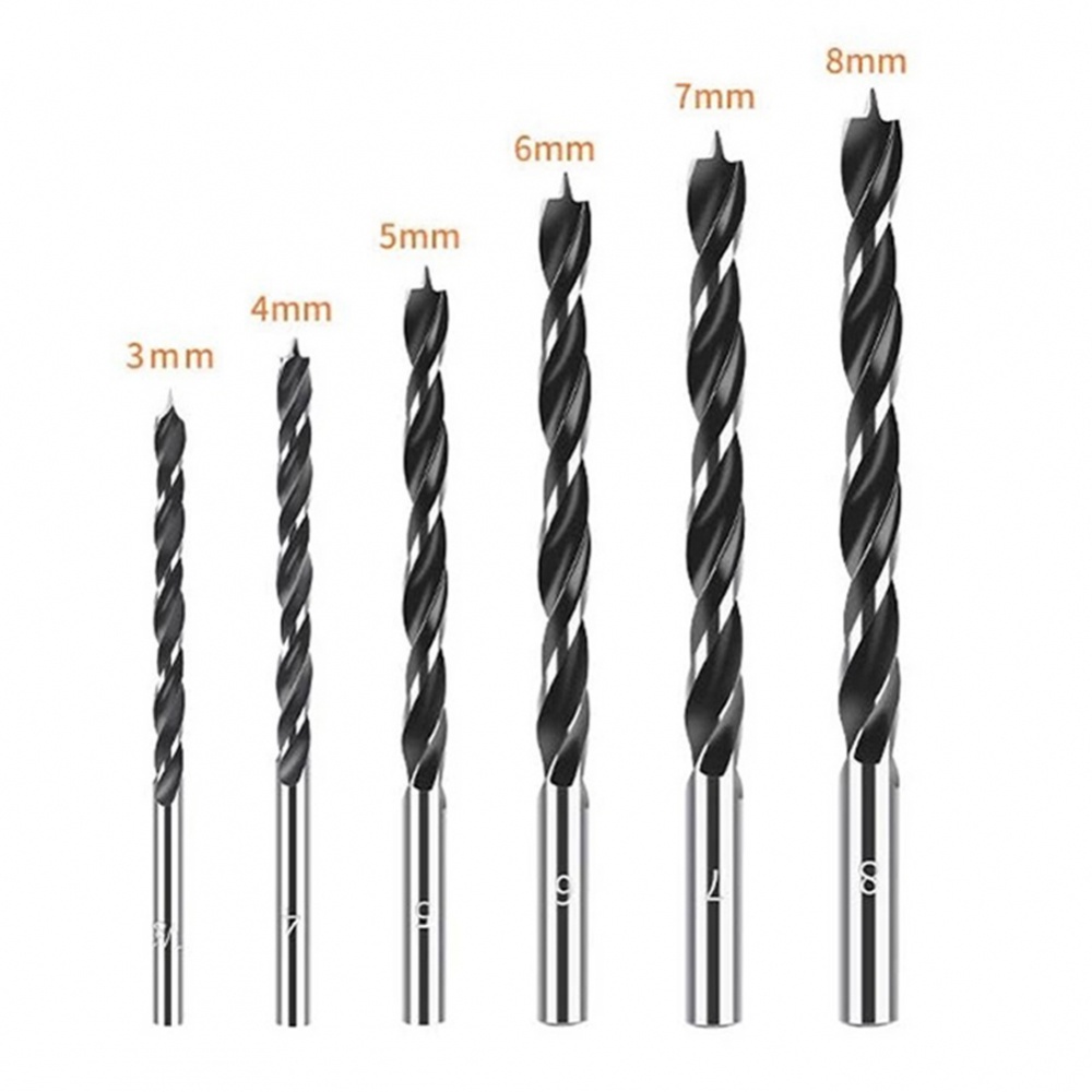 Set 6 Mũi Khoan 3mm 59mm 4mm 73mm 6mm 89mm Bằng Thép carbon Đen