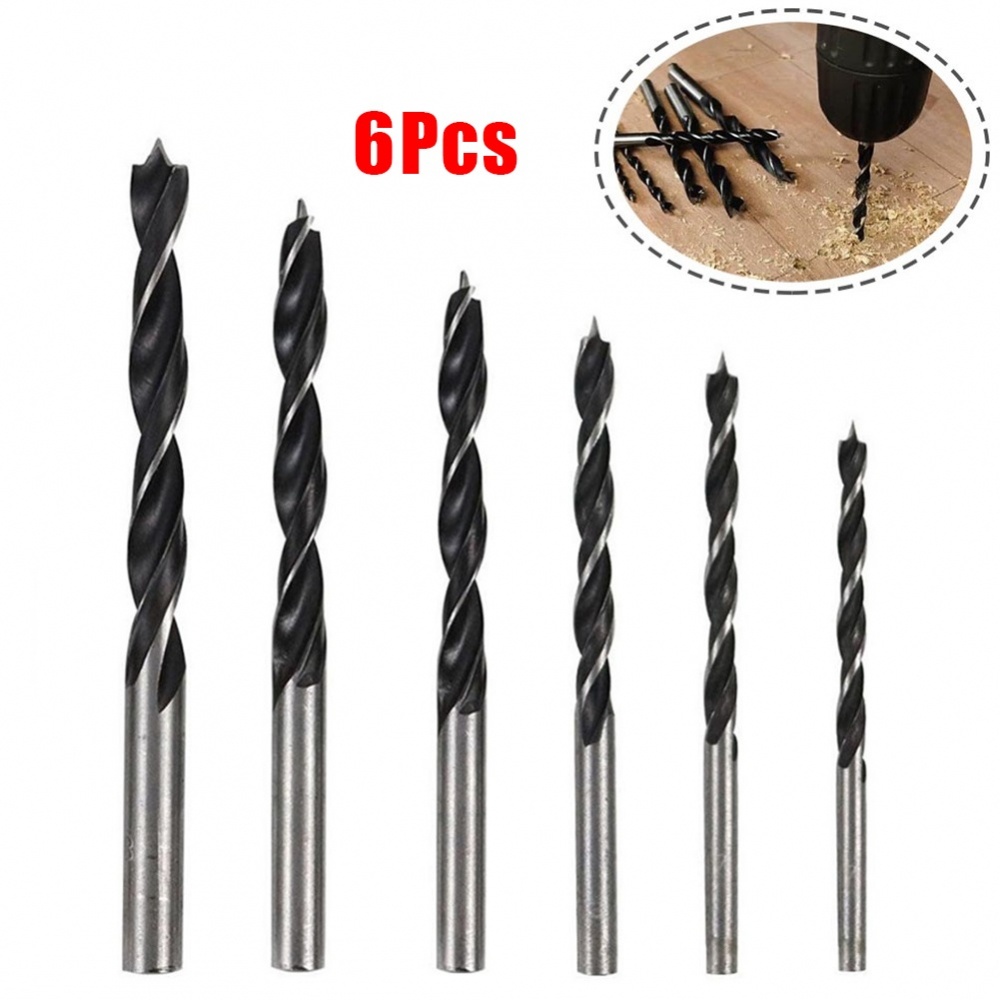 Set 6 Mũi Khoan 3mm 59mm 4mm 73mm 6mm 89mm Bằng Thép carbon Đen
