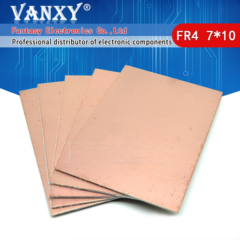 5 Chiếc FR4 PCB 7x10cm 7 * 10 Tấm Đồng Một Mặt DIY PCB Bộ Bảng Mạch Laminate