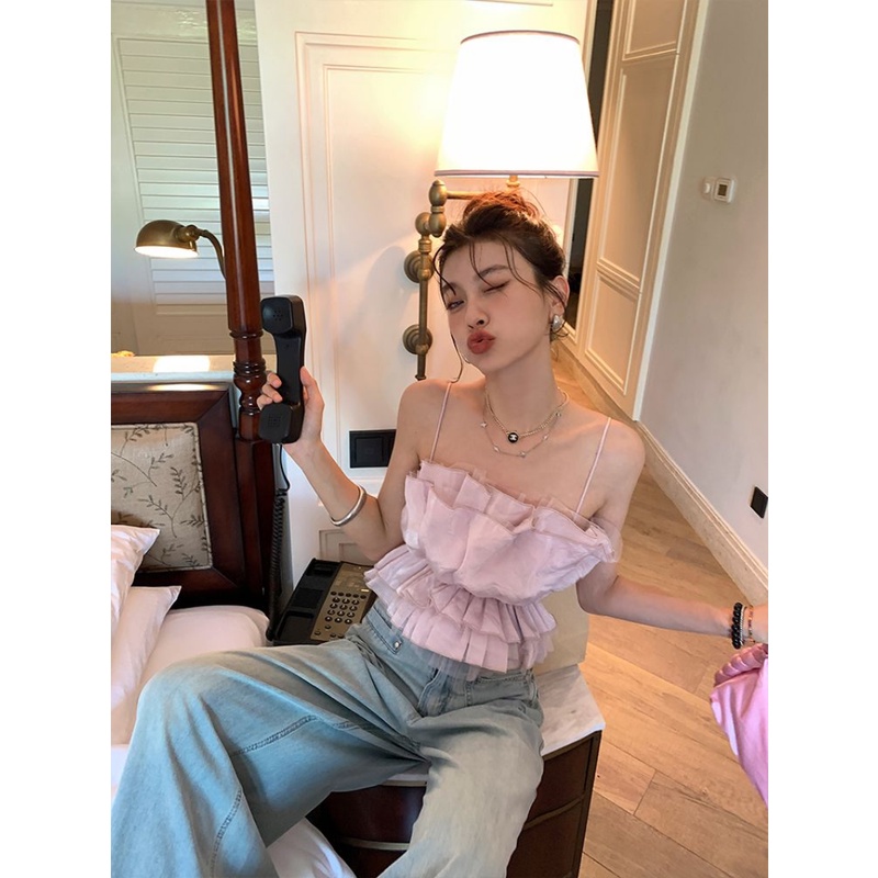 Áo Ống Ngắn Dáng Ôm Thời Trang Mùa Hè 2023 Phong Cách Pháp Hàng Mới Dành Cho Bạn Nữ