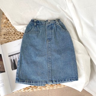 Váy bé gái váy denim váy dễ thương váy ngắn váy hàn quốc