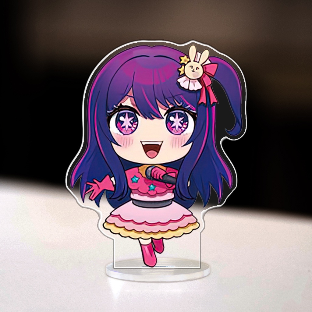 Mô hình đứng standee bằng arcrylic Oshi No Ko Ai Hoshino Aquamarine Ruby Chibi decor góc để bàn làm việc ca 3cm NLSHOP