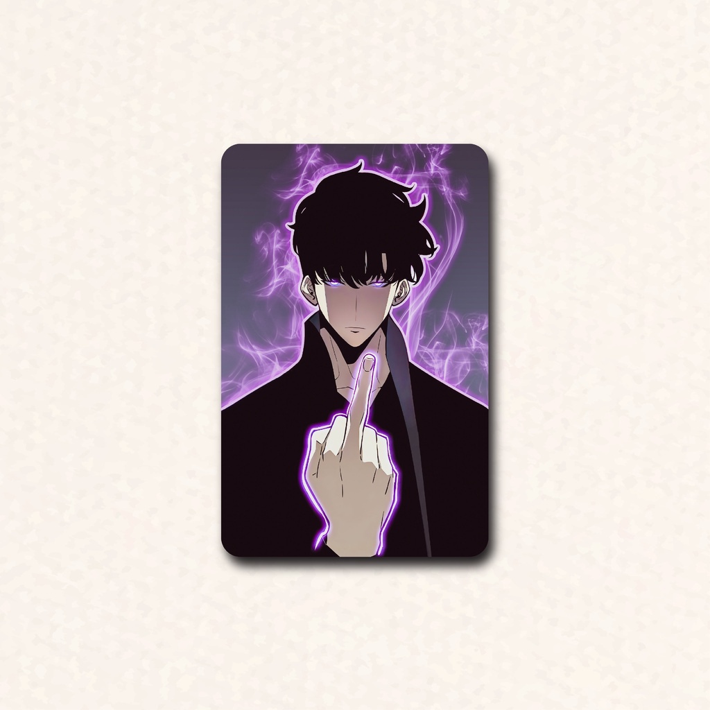 Thẻ Card Bo Góc Manhwa Character Sung Jin Woo - Solo Leveling  - Giấy Bìa Cứng - Có Màng Cán