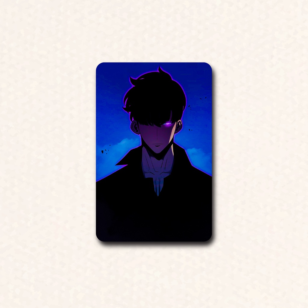 Thẻ Card Bo Góc Manhwa Character Sung Jin Woo - Solo Leveling  - Giấy Bìa Cứng - Có Màng Cán
