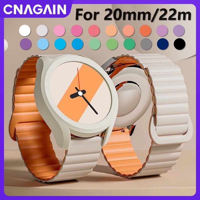 Dây Đeo Silicon Có Nam Châm 20mm / 22mm Cho Đồng Hồ huawei watch gt magic2 / millet color2 / samsung watch 6 5 4 classic