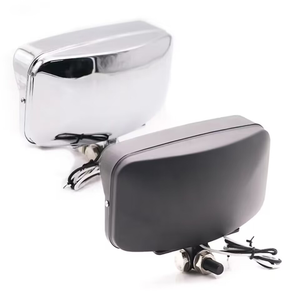 Đèn Pha Kim Loại 12v Hình Vuông Phong Cách retro Cho Xe Mô Tô