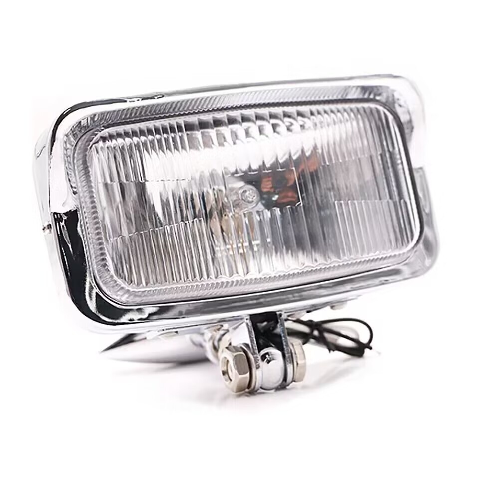 Đèn Pha Kim Loại 12v Hình Vuông Phong Cách retro Cho Xe Mô Tô
