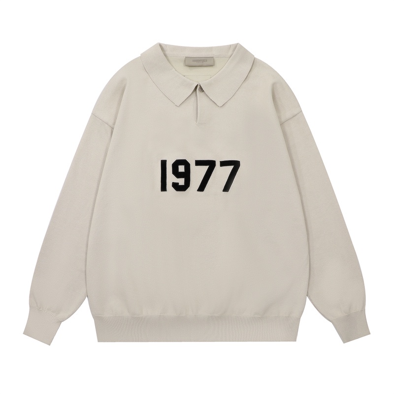 Áo Hoodie Dệt Kim Cổ polo Phong Cách unisex 1977