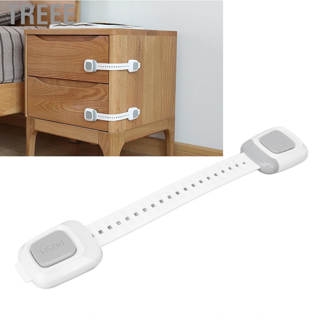 Treee Adhesive Strap Lock  Multi Use Quick Easy Flexible Child Proof Drawer  Fatigue Adjustable for Fridge Dishwasher Toilet