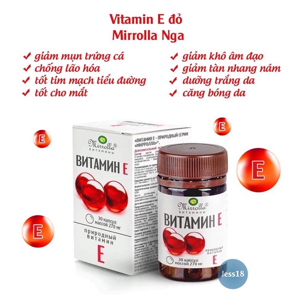 Vitamin E Đỏ Nga Tái Tạo Da, Ngăn Ngừa Lão Hóa, Mang Đến Vẻ Đẹp Trẻ Trung, Tự Nhiên Cho Chị Em phụ Nữ