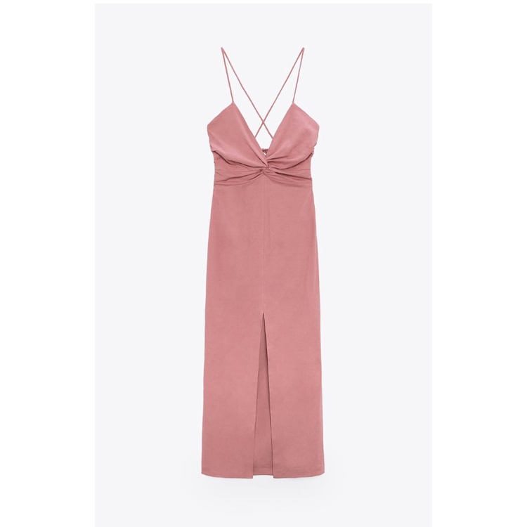 Zara Đầm Hai Dây Cổ Chữ v Thiết Kế Xẻ Tà Thời Trang Mùa Hè 237881381