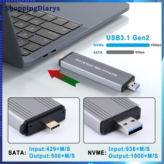 Shopee❤hộp ổ cứng usb3.1 gen2 ssd 10gbps 10gbps cho m2 nvme pci-e / m.2 sata ssd