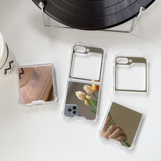 Bao Da Điện Thoại Nắp Lật Mặt Gương acrylic Bóng Chống Sốc Cho samsung galaxy z flip 5 samsung z flip5 flip z 5 Ốp