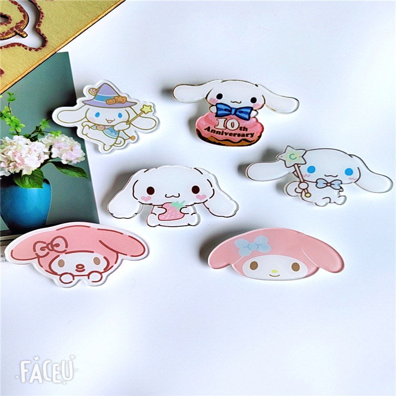 Sanrio Ghim Cài Áo Trang Trí Ba Lô h0043 Bằng acrylic Hình cinnamoroll Dễ Thương