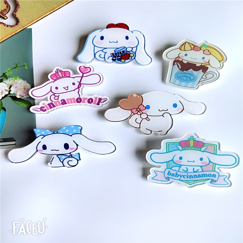 Sanrio Ghim Cài Áo Trang Trí Ba Lô h0043 Bằng acrylic Hình cinnamoroll Dễ Thương
