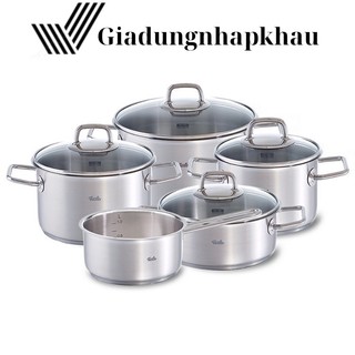 Bộ nồi fissler viseo 5 món, dùng cho mọi loại bếp, made in germany, shop giadungnhapkhau