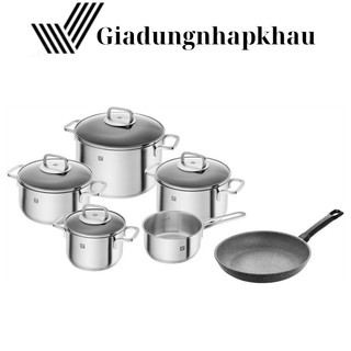 Bộ nồi zwilling cube 6 món, bộ nồi đức, dùng cho mọi loại bếp, shop giadungnhapkhau