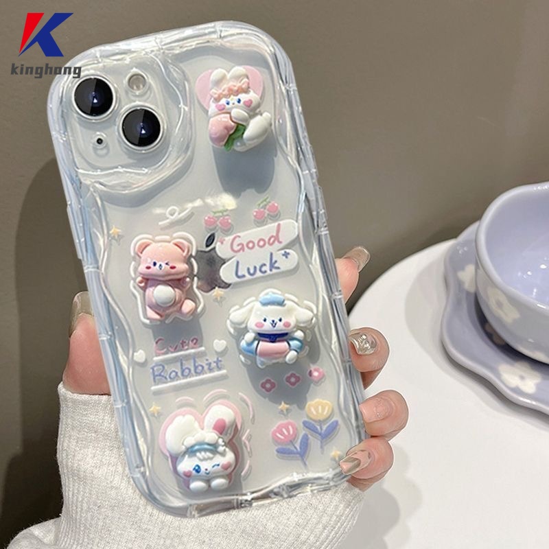 Ốp Điện Thoại Viền Cong Hình Thú Bông 3d diy 3d Cho IPhone 11 12 13 14 PRO MAX 6 7 6S 8 14 Plus X XR XS MAX 11 12 13 Se 2020 6SPlus 7Plus 6Plus 8Plus 14Plus XSMAX