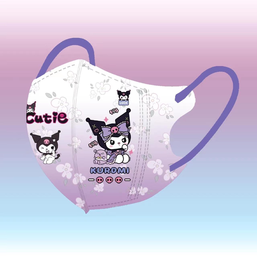 SANRIO Bộ 30 Khẩu Trang Chống Bụi In Hoạt Hình kuromi cinnamoroll 3d Dành Cho Trẻ h0042