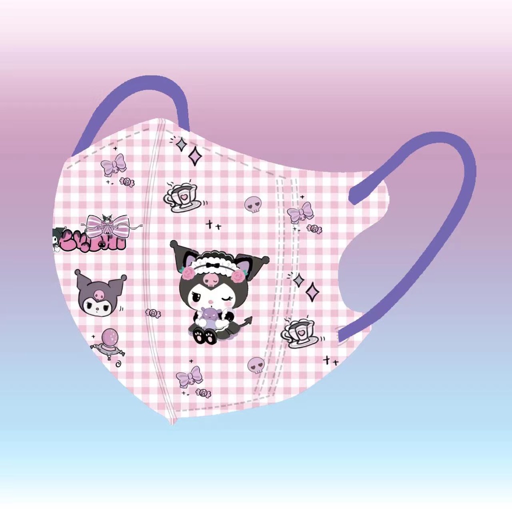 SANRIO Bộ 30 Khẩu Trang Chống Bụi In Hoạt Hình kuromi cinnamoroll 3d Dành Cho Trẻ h0042