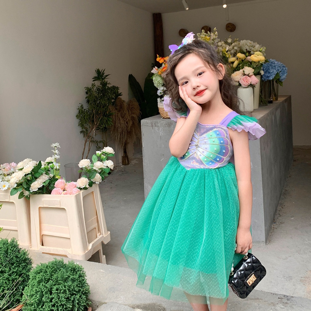 Ariel Đầm Hóa Trang Công Chúa Tiên Cá Cho Bé Gái