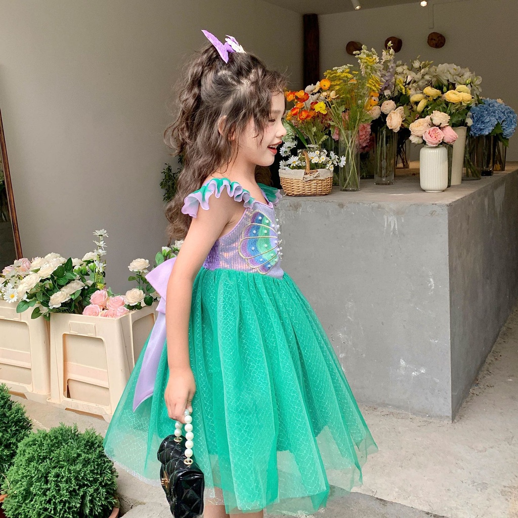 Ariel Đầm Hóa Trang Công Chúa Tiên Cá Cho Bé Gái