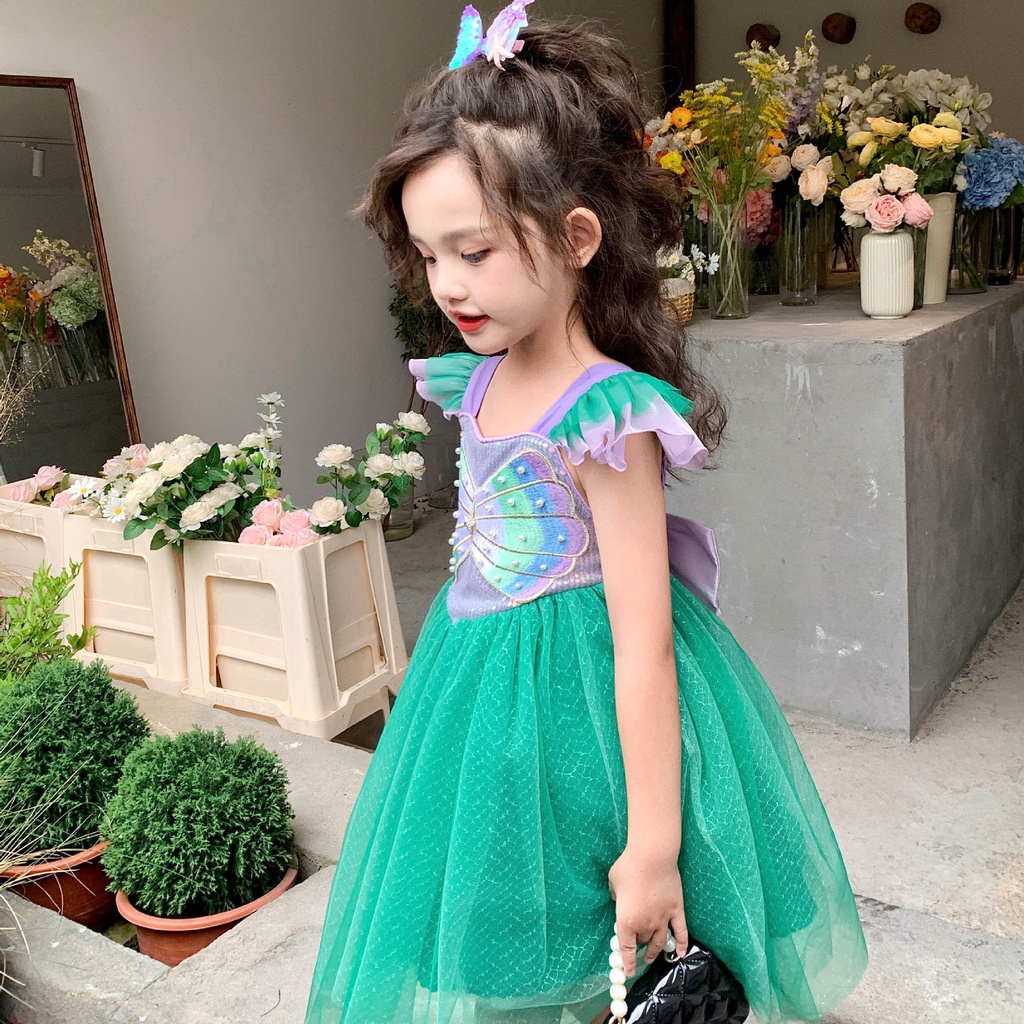 Ariel Đầm Hóa Trang Công Chúa Tiên Cá Cho Bé Gái