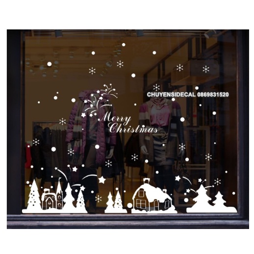 Decal trang trí tường Noel - Thành Phố nhỏ phủ tuyết xinh đẹp 02