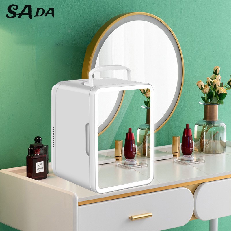 Tủ lạnh mini SADA đựng mặt nạ trái cây nhỏ gọn có gương trang điểm tiện dụng
