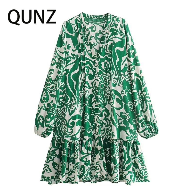 Qunz Áo Dài Tay In Vừa Vặn 6157