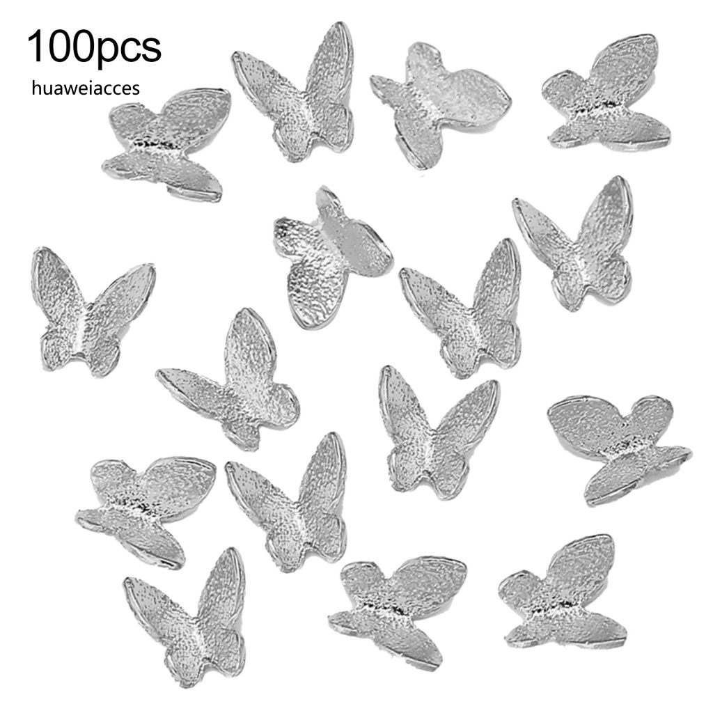 Bộ 100 Miếng Dán Móng Tay Chống Trầy Hình Bướm 3d