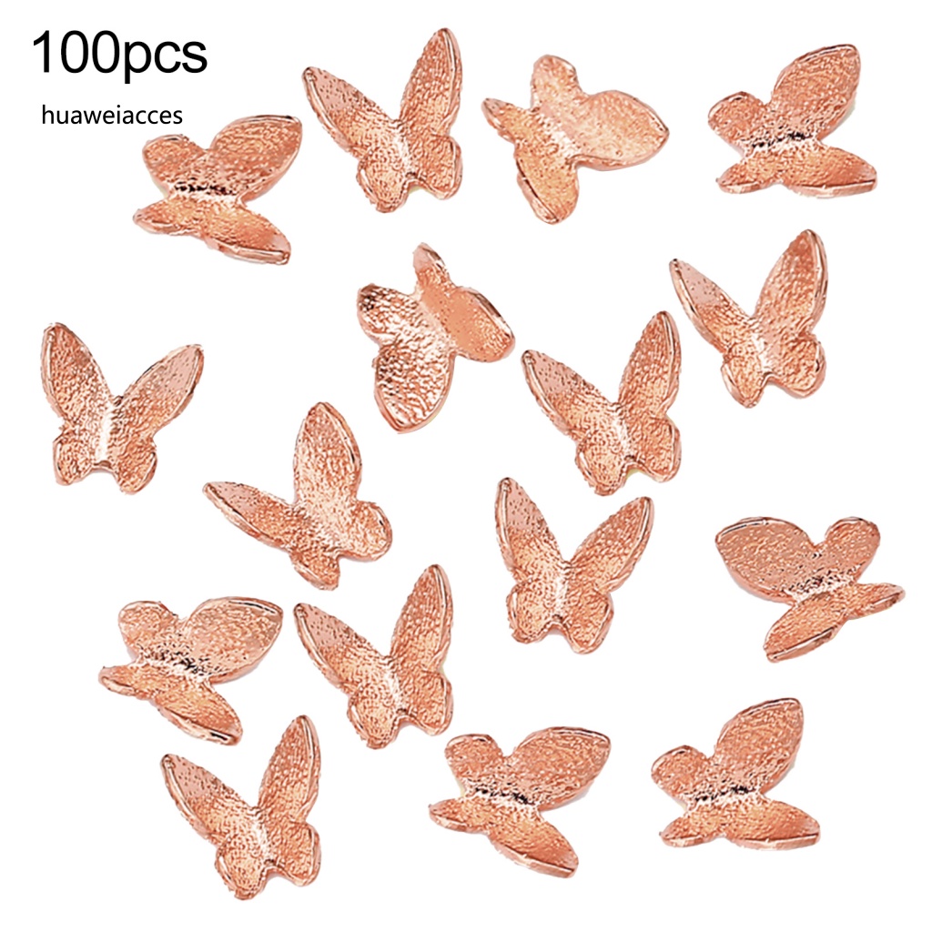 Bộ 100 Miếng Dán Móng Tay Chống Trầy Hình Bướm 3d